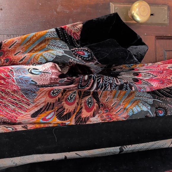 Chico’s Travelers Velvet Peacock Kimono Size L/XL - Picture 3 of 14